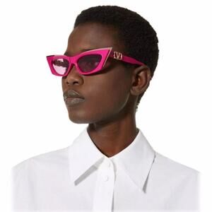 New! Valentino V GOLDCUT I VLS 113C, Pink Cat-Eye Sunglasses, Authentic